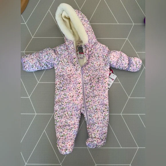 KensieGirl Floral Kids Baby One Piece Snowsuit - Picture 1 of 3